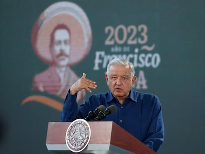 Andrés Manuel López Obrador, durante su conferencia matutina de este miércoles, en Acapulco (Guerrero).