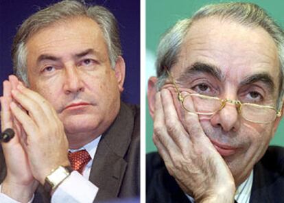 Dominique Strauss-Kahn, a la izquierda, y Giuliano Amato.