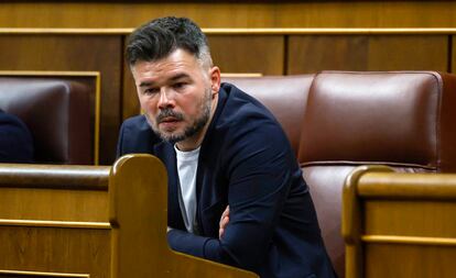 Gabriel Rufián, este martes en el pleno del Congreso. 