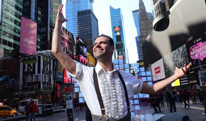 Joan Vázquez, en Broadway, antes de su actuación del lunes.