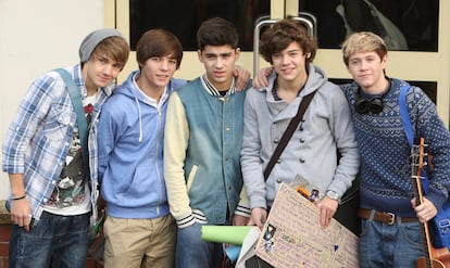 Desde la izquierda, Liam Payne, Louis Tomlinson, Zayn Malik, Harry Styles y Niall Horan durante las grabaciones de 'The X Factor', en noviembre de 2010.