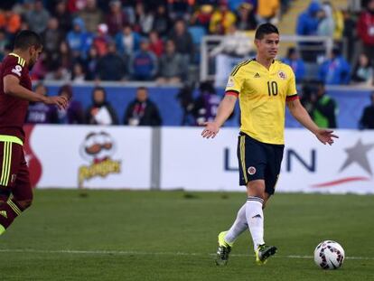 James, durante el partido contra Venezuela.