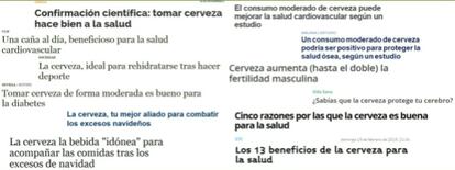 Conclusiones nada sesgadas de estudios sobre la cerveza.