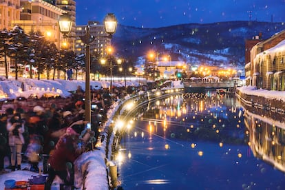 Canal de Otaru, la mayor ciudad de la isla de Hokkaido, al norte de Japón.