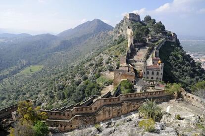 Vista del castillo de Xàtiva, cerca de Valencia.