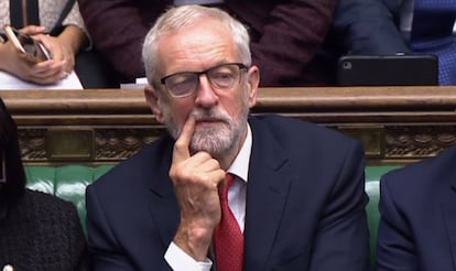 El líder laborista, Jeremy Corbyn, en el Parlamento británico. 