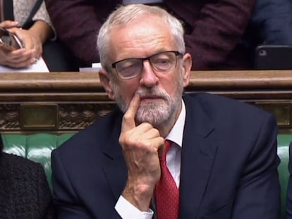 El líder laborista, Jeremy Corbyn, en el Parlamento británico. 