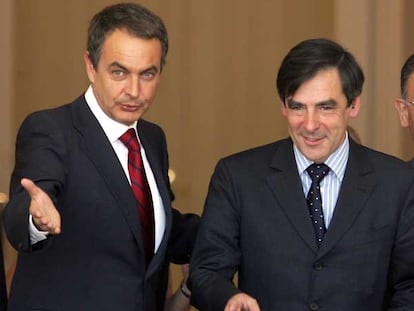 El presidente Rodríguez Zapatero y François Fillon.