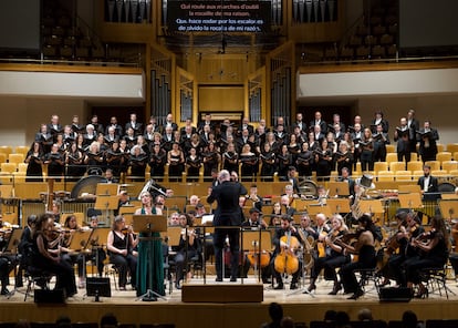 Un momento del concierto de la Orquesta y Coro Nacionales de España del viernes 2 de junio en el Auditorio Nacional de Música.