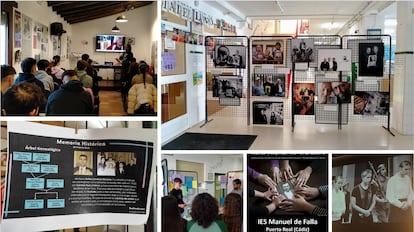 Estudiantes de Bachillerato participando en actividades pedagógicas memorialistas, tanto dentro como fuera del instituto.