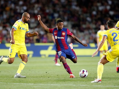 Ansu Fati, en el duelo del Barcelona ante el Cádiz.