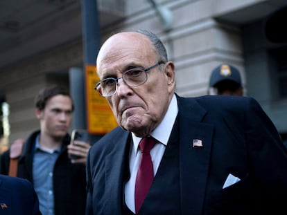 Rudy Giuliani departs the U.S. District Courthouse after he was ordered to pay $148 million in his defamation case in Washington, U.S., December 15, 2023.