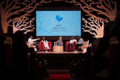 Un panel durante el Hay Festival en Cartagena, el 26 de enero de 2024.