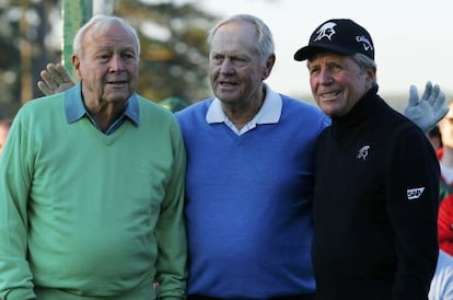 Los tres grandes, Arnold Palmer, Jack Nicklaus y Gary Player.
