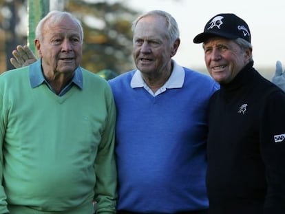 Los tres grandes, Arnold Palmer, Jack Nicklaus y Gary Player.