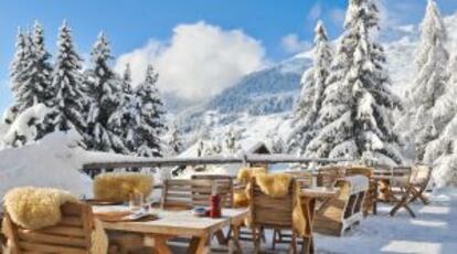 Terraza del Le Rouge, en Verbier.