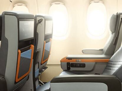 Sistemas de entretenimiento de un avión de Singapore Airlines.