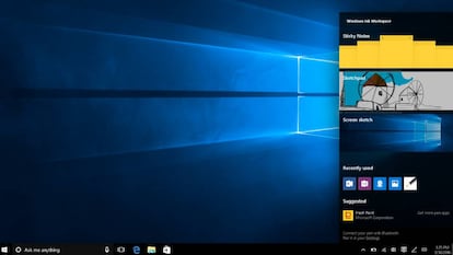 Imagen de la función Windows Ink en la actualización de Windows 10.