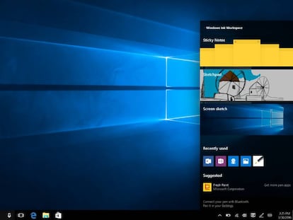 Imagen de la función Windows Ink en la actualización de Windows 10.