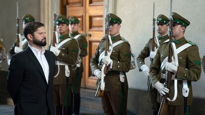 Gabriel Boric, el lunes en el Palacio de La Moneda en Santiago de Chile.