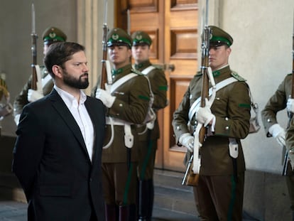 Gabriel Boric, el lunes en el Palacio de La Moneda en Santiago de Chile.