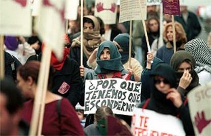 Protesta en Málaga el año pasado contra los malos tratos a mujeres.