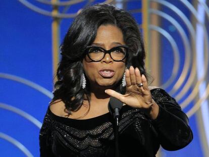 Oprah Winfrey na entrega do Globo de Ouro.