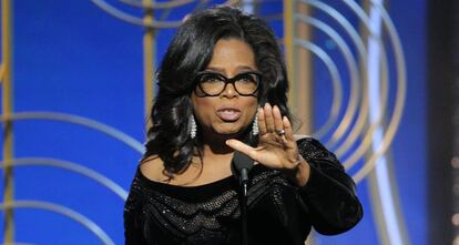 Oprah Winfrey en la entrega de los Globos de Oro