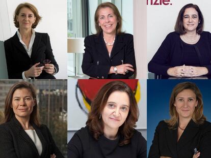 Isabel Dutilh, socia directora de Argali Abogados; Mercedes Fernández, socia directora de la oficina de Madrid de Jones Day; Montserrat LLopart, socia directora de la oficina de Barcelona de Baker McKenzie; Pilar Menor, socia directora de DLA Piper ; Rosa Vidal, socia directora de Broseta Abogados; Sonia Gumpert, socia directora de ‎Monereo Meyer Marinel-lo Abogados.