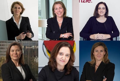 Isabel Dutilh, socia directora de Argali Abogados; Mercedes Fernández, socia directora de la oficina de Madrid de Jones Day; Montserrat LLopart, socia directora de la oficina de Barcelona de Baker McKenzie; Pilar Menor, socia directora de DLA Piper ; Rosa Vidal, socia directora de Broseta Abogados; Sonia Gumpert, socia directora de ‎Monereo Meyer Marinel-lo Abogados.