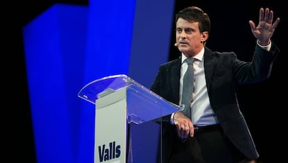 Manuel Valls en el acto de presentación de su candidatura a la alcaldía de Barcelona.