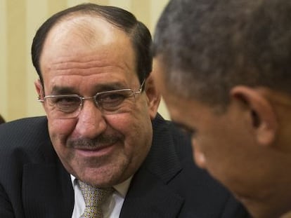 El Primer Ministro de Irak, Nuri al Maliki y el presidente de EE UU, Barack Obama, en la Casa Blanca.