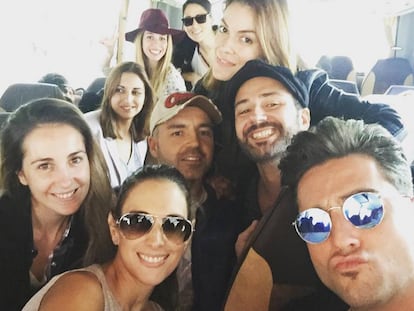 Un grupo de 'triunfitos' camino de Barcelona.