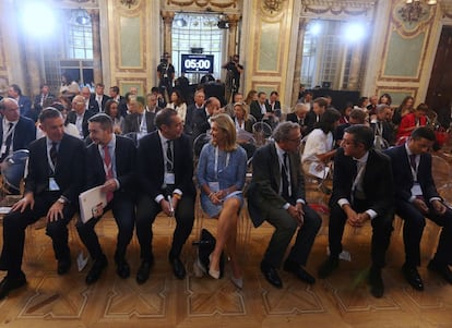 Eugenio Martínez Bravo, Josu Jon Imaz, Manuel Mirat, Charlotte Erkhammar, Manuel Polanco, Eduardo Madina y Alejandro Martínez Peón, entre los asistentes al foro.


