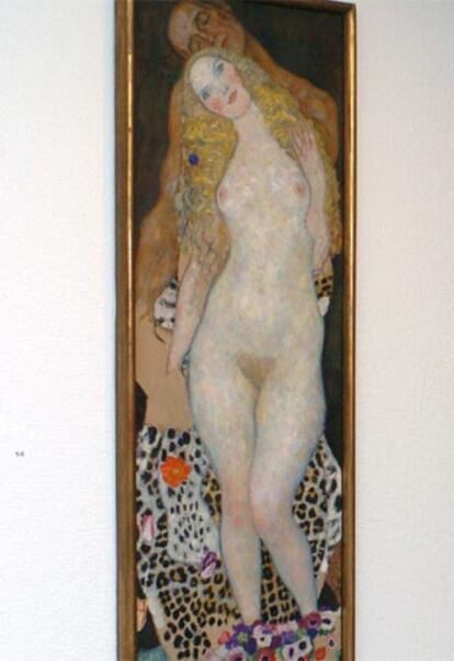 <i>Adán y Eva,</i> de Gustav Klimt.