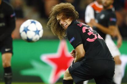 David Luiz durante el partido de Champions entre el PSG y el Shakhtar Donetsk.