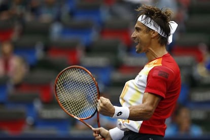 Ferrer celebra su victoria.