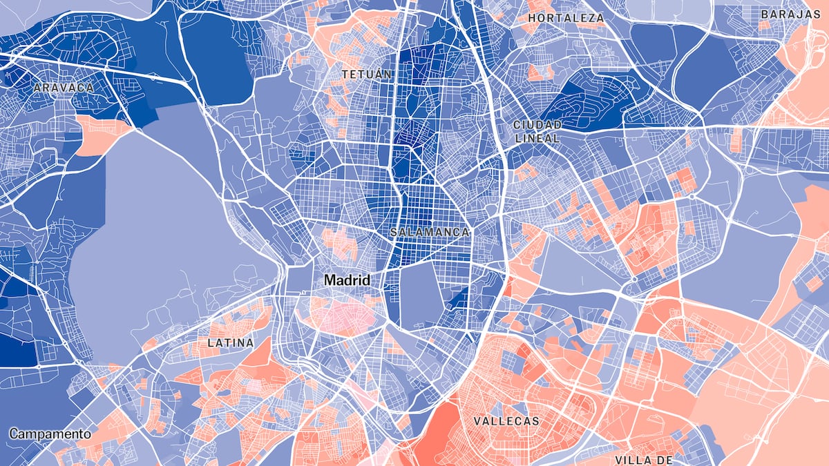 El mapa con los resultados de las elecciones generales del 23-J, calle ...