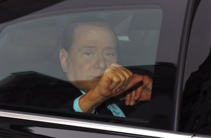 Silvio Berlusconi, a la llegada al tribunal de Milán
