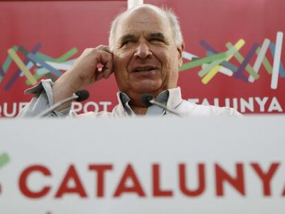 Lluís Rabell avui a la seu d'ICV a Barcelona.
