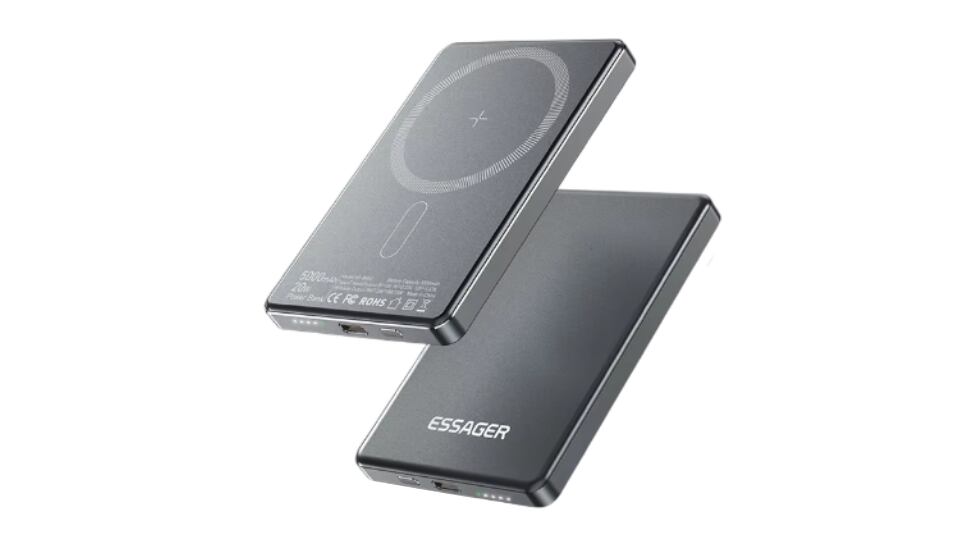 Esta batería externa permite cargar dos dispositivos a la vez.