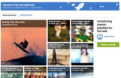 Los nuevos responsables dan un toque más social al servicio, donde los enlaces se muestran, agrupados por temas, en cuadrículas ('stacks', en inglés).