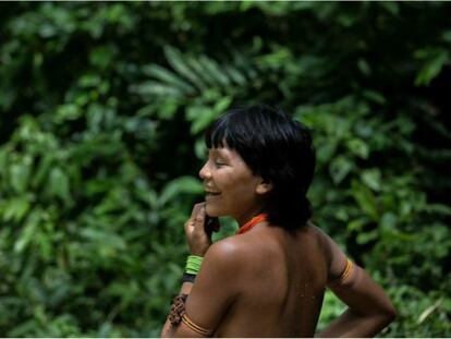 Yanomami em &aacute;rea da Amaz&ocirc;nia.