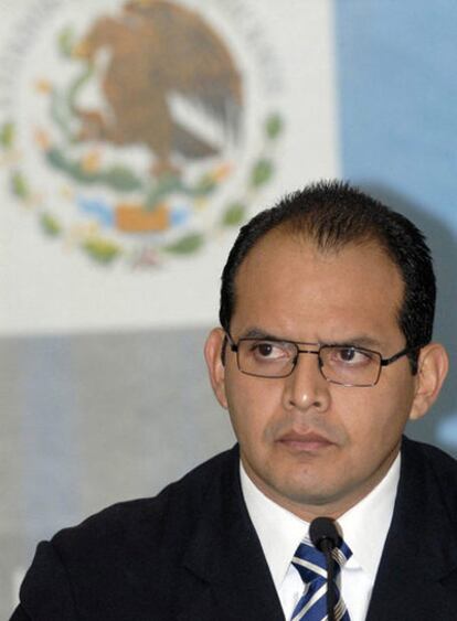 El jefe de la Policía Federal Preventiva (PFP) de México, Víctor Gerardo Garay Cadena, durante una rueda de prensa en Ciudad de México.