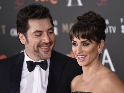 Javier Bardem y Penélope Cruz en los Premios Goya de 2016.