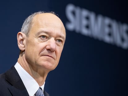 Roland Busch, consejero delegado de Siemens, este jueves en Múnich (Alemania) durante la presentación de resultados.