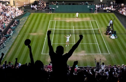 La central de Wimbledon celebra el triunfo de Jannik Sinner ante Carlos Alcaraz, el pasado 13 de julio.