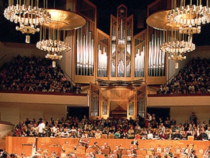 La Orquesta Nacional de España (ONE), durante un concierto en el Auditorio Nacional de Madrid.