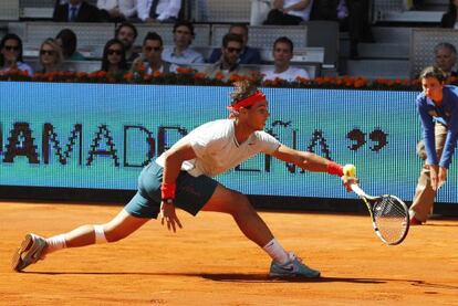 Rafa Nadal in his quarterfinal Madrid Open match against David Ferrer.