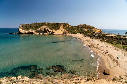 Playa La Carolina, en Costa Cálida, Murcia. 